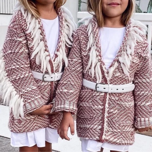 Velveteen kids Alpaca coat